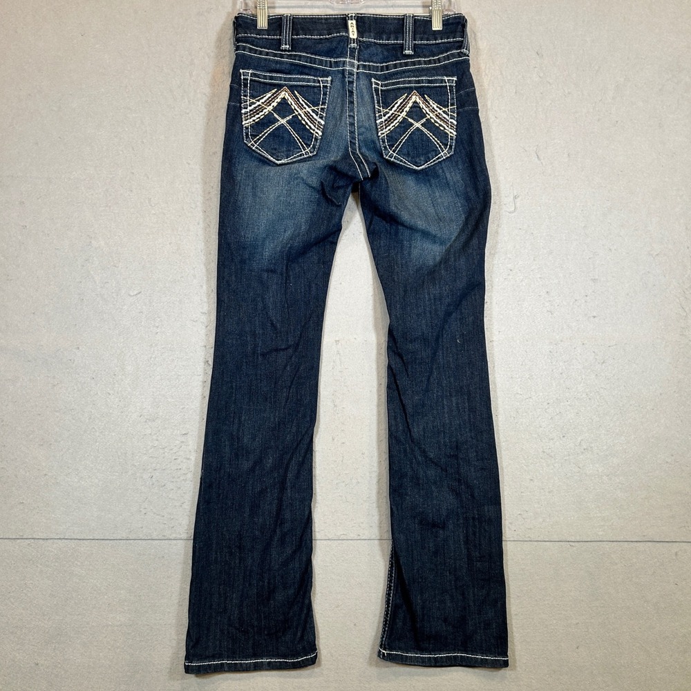 Ariat REAL Denim Jeans Womens 28R Bootcut Low Rise Dark Wash Cowgirl Western